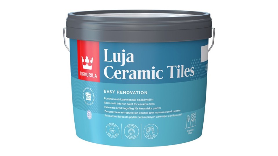 Краска для керамической плитки Tikkurila Luja Ceramic Tiles полуматовая база-C 2,7 л