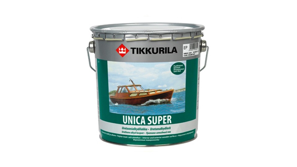 Лак яхтный уретано-алкидный Tikkurila Unica Super 20 полуматовый база-EP 2,7 л