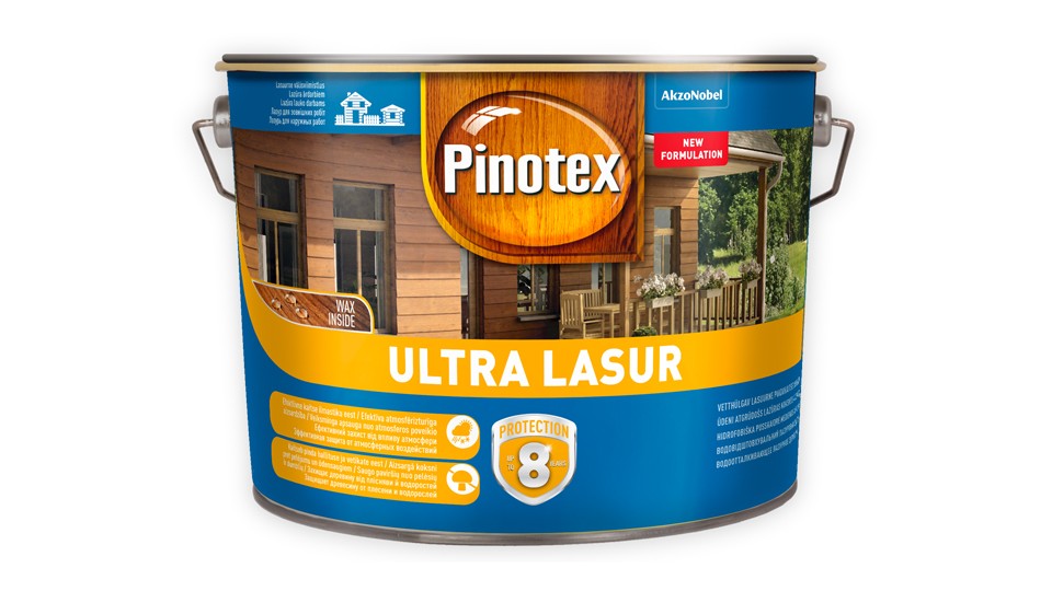 Пропитка декоративная для защиты древесины Pinotex Ultra полуглянцевая бесцветная 2,7 л
