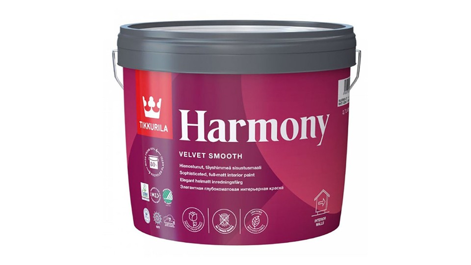Acrylate paint for walls and ceilings Tikkurila Harmony velvety matte base-C 2,7 l