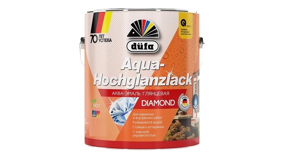 Enamel for wood and metal acrylic Dufa Aqua-Hochglanzlack high gloss RAL 9010 white 0,75 l