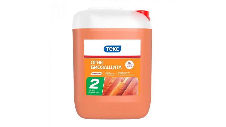 Fire-retardant composition for wood Текс Универсал Огнебиозащита 2 группа with indicator pink 5 l