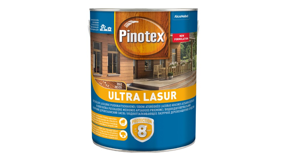 Decorative impregnation for the protection of wood Pinotex Ultra semi-gloss kaluzhnitsa 3 l