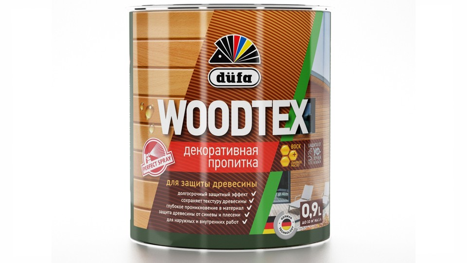 Пропитка декоративная для защиты древесины алкидная Dufa Woodtex венге 0,9 л