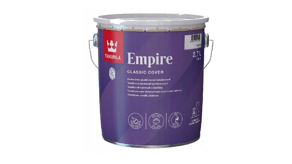 Alkyd furniture paint Tikkurila Empire semi-matt base-C 2,7 l