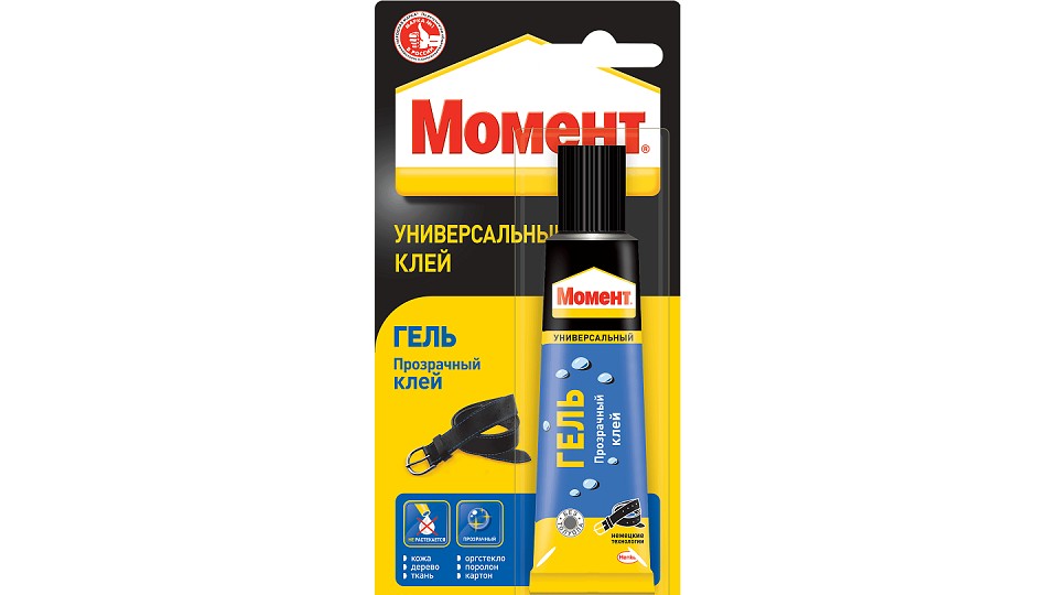 Universal contact polyurethane glue gel Момент Гель transparent 30 ml