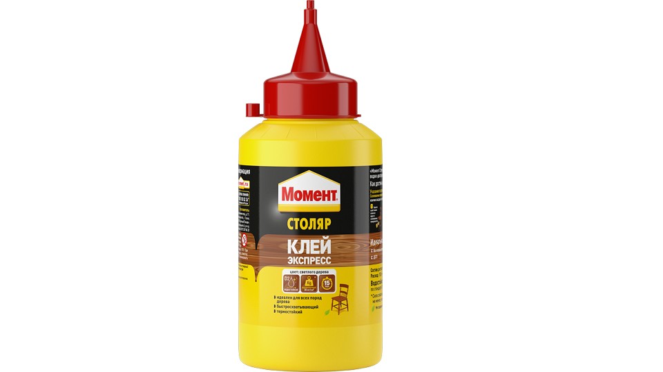 Water-dispersion wood glue Момент Столяр Экспресс 250 g