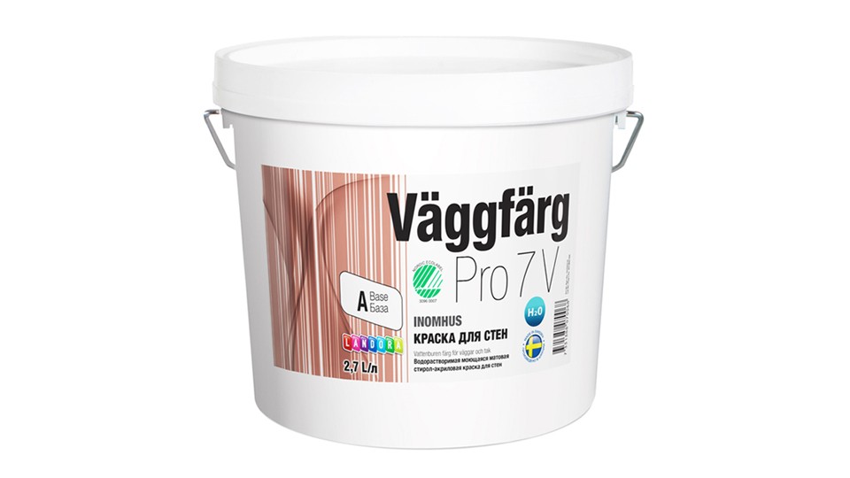 Paint for walls and ceilings styrene-acrylate Landora VдggFдrg Pro 7 V matt base-C 2,7 l