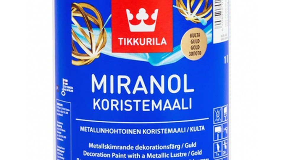 Краска декоративная Miranol Gold золотая глянцевая 1л, Тиккурила