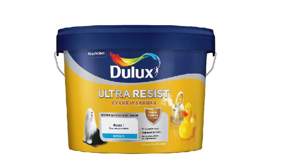 Kitchen and bathroom paint Dulux Ultra Resist matte base-BW 2,5 l