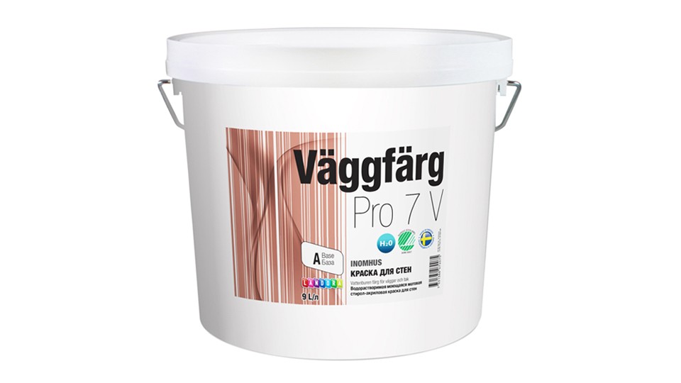 Paint for walls and ceilings styrene-acrylate Landora VдggFдrg Pro 7 V matt base-A 9 l