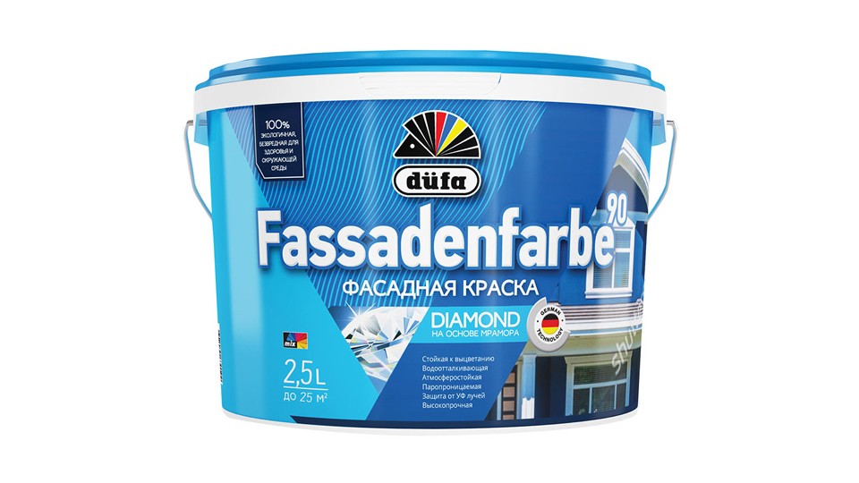 Facade water dispersion paint Dufa Retail Fassadenfarbe RD90 matt white 2,5 l