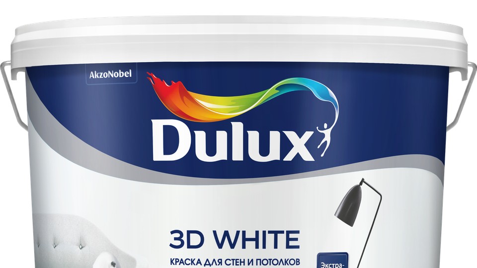 Paint for walls and ceilings water-dispersion Dulux 3D White matte base-BW 5 l