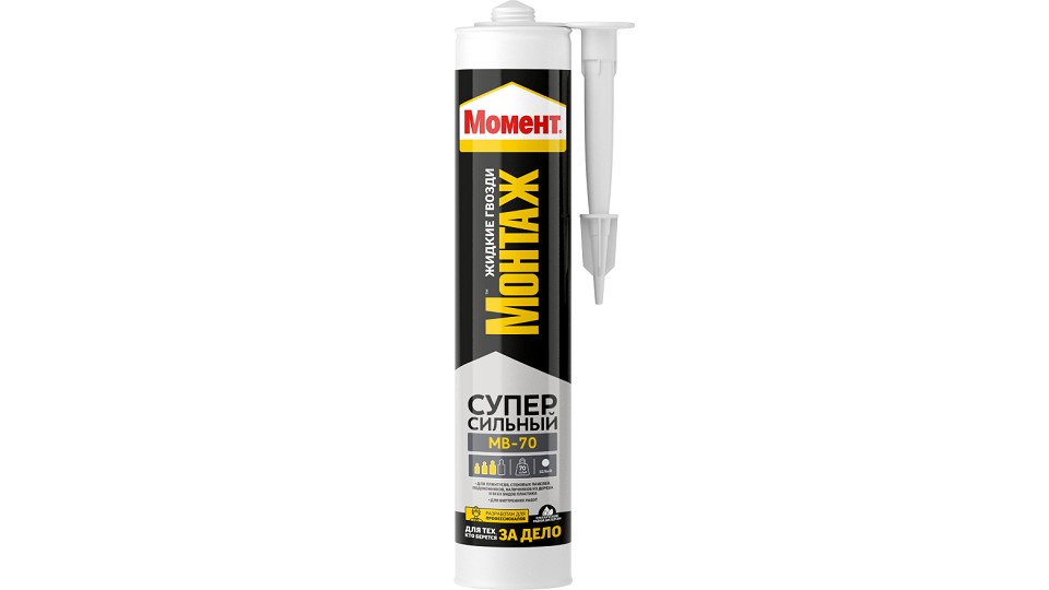 Universal acrylic mounting glue Момент Монтаж Суперсильный МВп-70 white 400 g