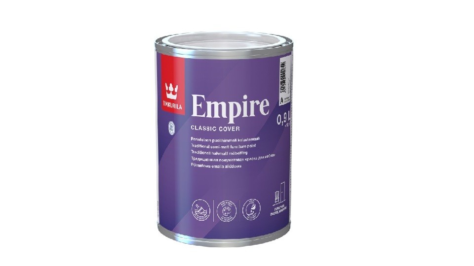 Alkyd furniture paint Tikkurila Empire semi-matt base-C 0,9 l