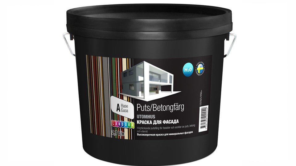 Paint for mineral fasades styrene-acrylate Landora Puts Betongfдrg extra-matt base-A 2,7 l