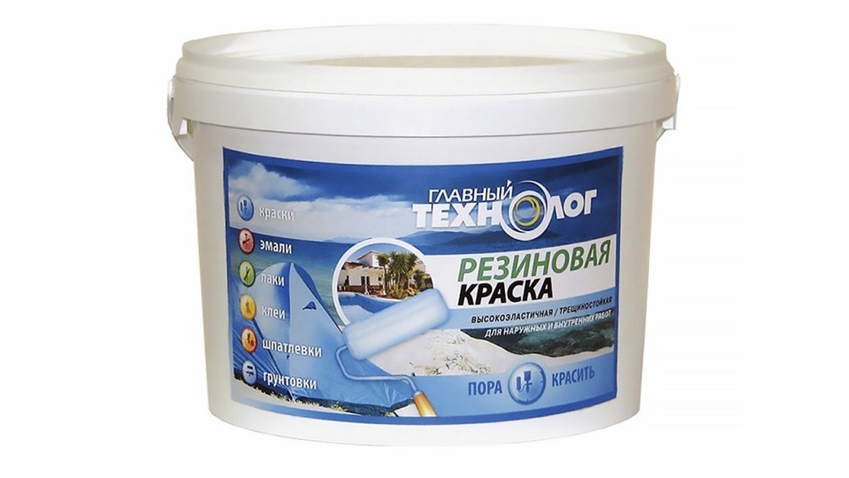 Rubber paint latex-acrylate Главный Технолог white 2,4 kg