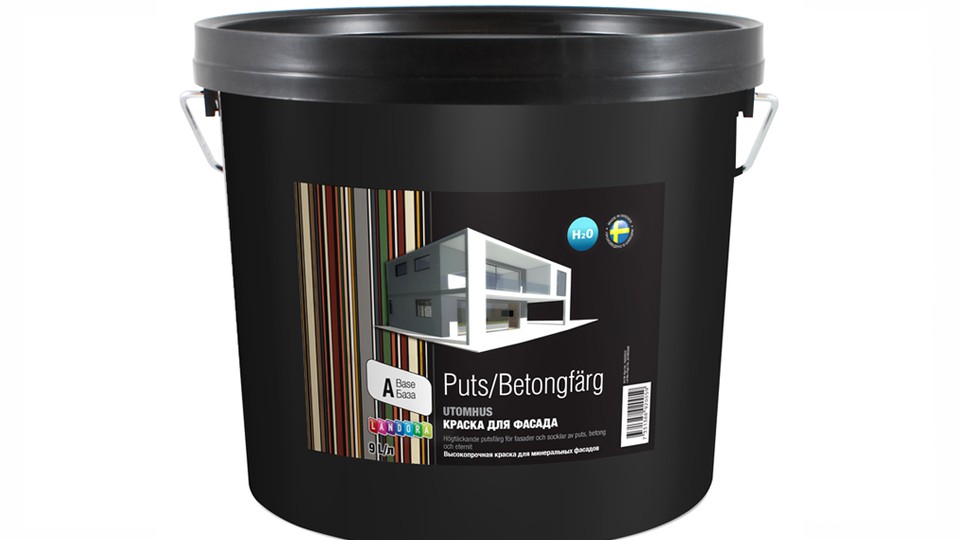 Paint for mineral fasades styrene-acrylate Landora Puts Betongfдrg extra-matt base-A 9 l