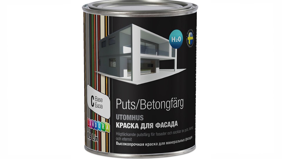 Paint for mineral fasades styrene-acrylate Landora Puts Betongfдrg extra-matt base-C 0,9 l