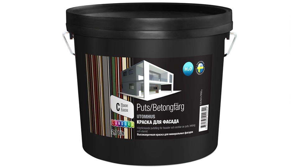 Paint for mineral fasades styrene-acrylate Landora Puts Betongfдrg extra-matt base-C 2,7 l