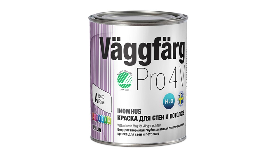 Paint for walls and ceilings styrene-acrylate Landora VдggFдrg Pro 4 V extra-matt base-C 9 l