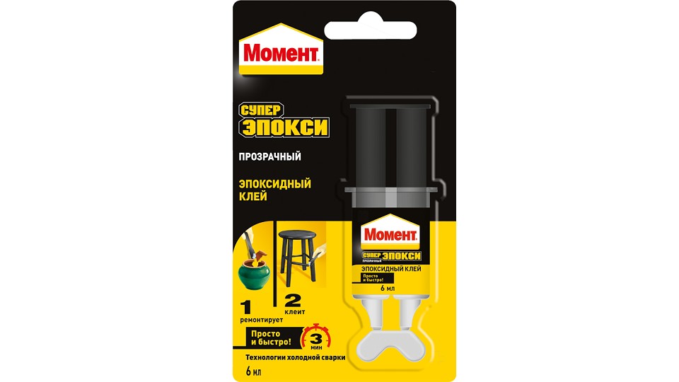 Universal epoxy glue Момент Супер Эпокси transparent 6 ml