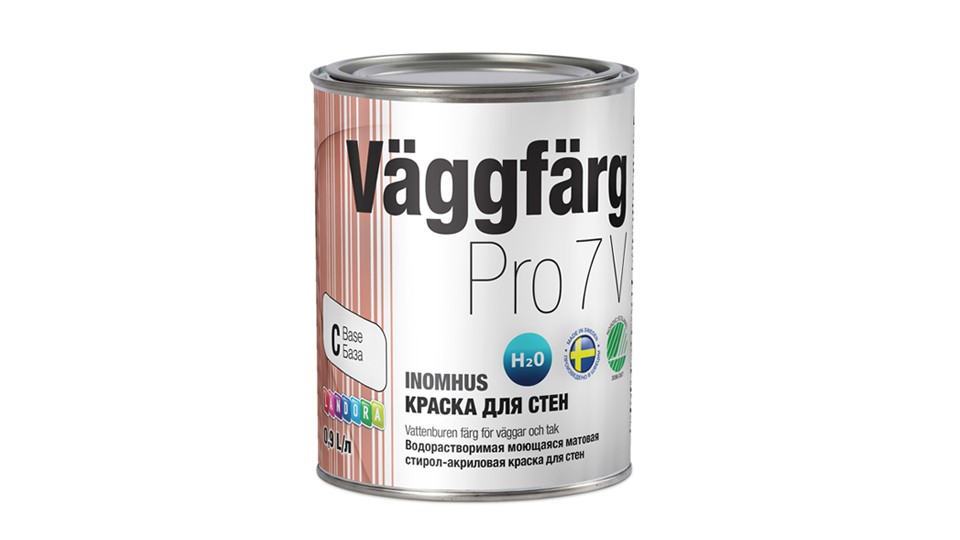 Paint for walls and ceilings styrene-acrylate Landora VдggFдrg Pro 7 V matt base-C 0,9 l