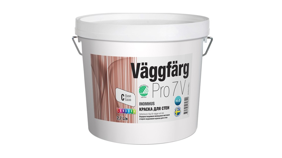 Paint for walls and ceilings styrene-acrylate Landora VдggFдrg Pro 7 V matt base-C 2,7 l