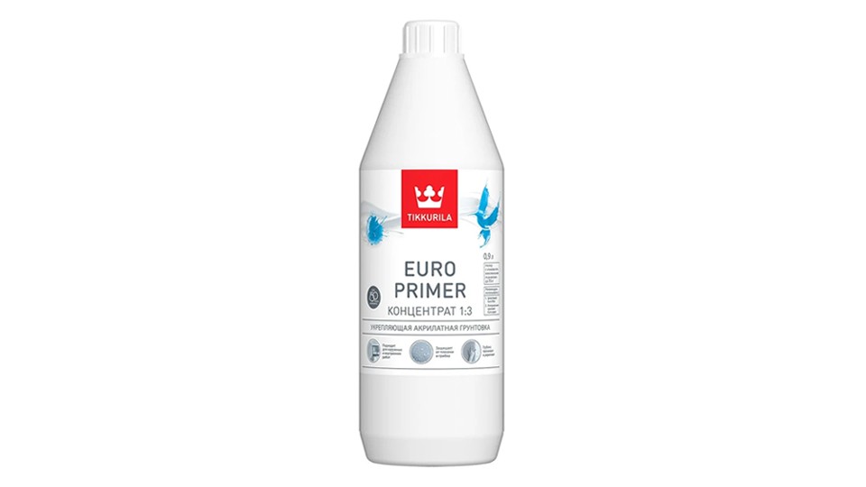 Deep penetration acrylate strengthening primer Tikkurila Euro Primer concentrate 1:3 0,9 l