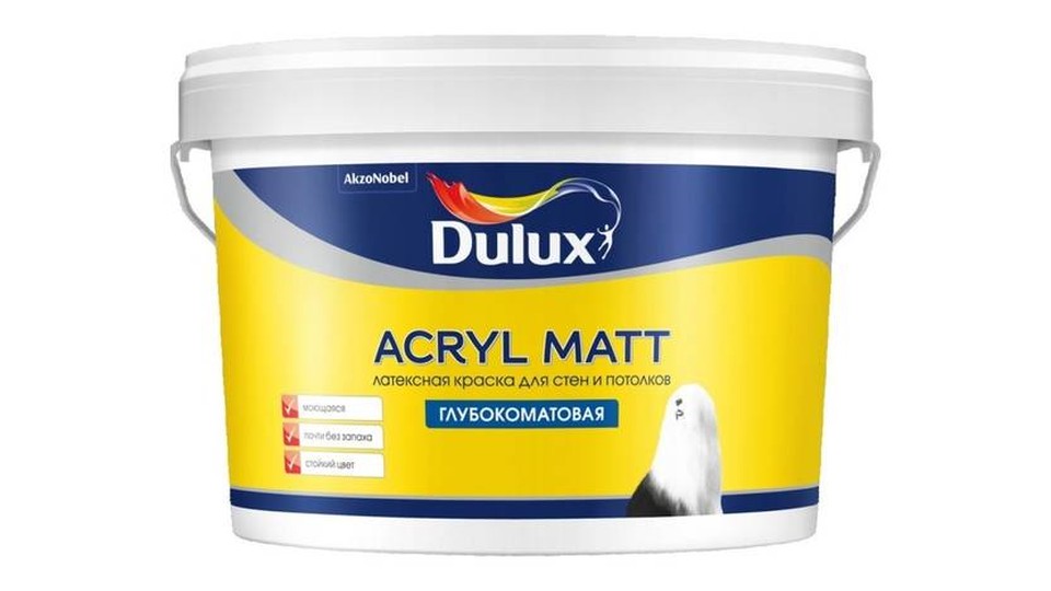 Latex paint for walls and ceilings Dulux Acryl Matt deep matte base-BW 9 l