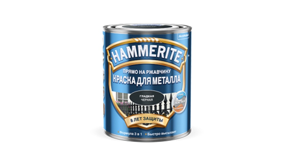 Paint for metal surfaces alkyd Hammerite smooth white 0,75 l