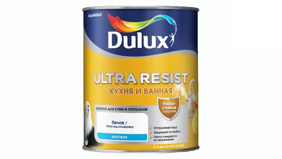 Kitchen and bathroom paint Dulux Ultra Resist matte base-BW 1 l