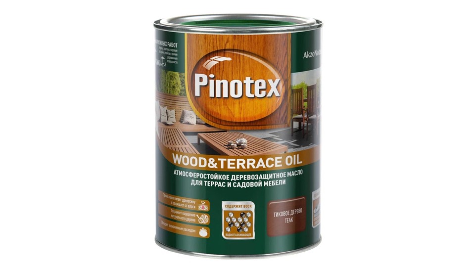 Масло для защиты древесины атмосферостойкое Pinotex Wood&Terrace Oil бесцветное 3 л