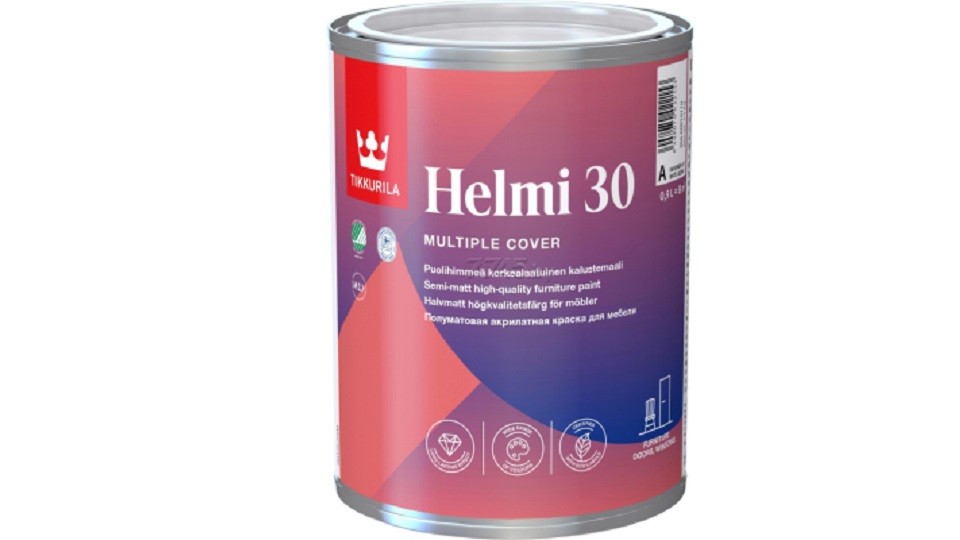 Furniture paint acrylate Tikkurila Helmi 30 semi-matt base C 0.9 l.